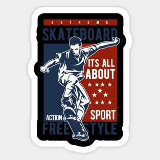 Skate Board Freestyle Sticker